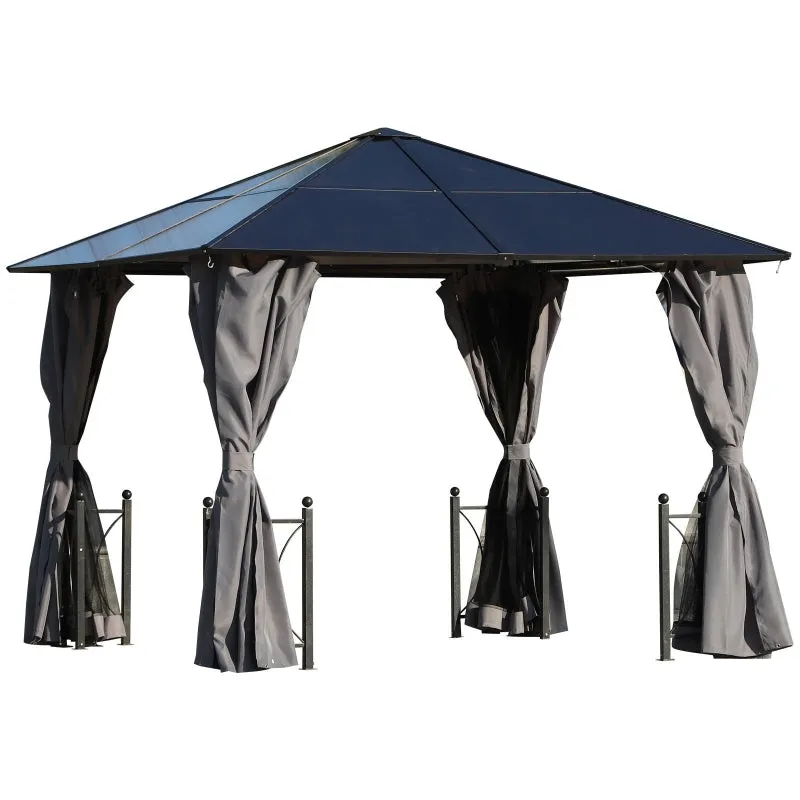 10' x 10' Patio Aluminium Hardtop Gazebo - Black