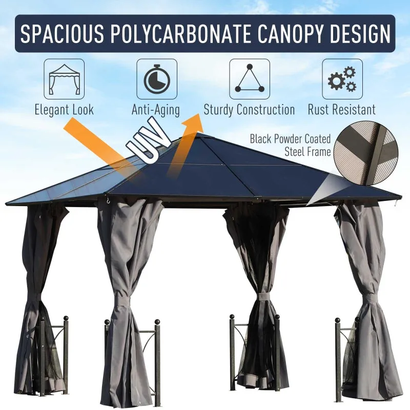 10' x 10' Patio Aluminium Hardtop Gazebo - Black