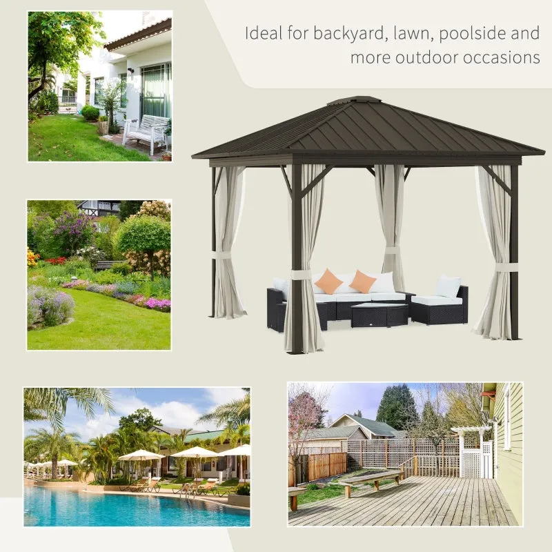 10' x 12' Outdoor Hardtop Gazebo - Beige