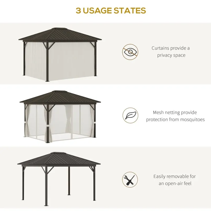 10' x 12' Outdoor Hardtop Gazebo - Beige