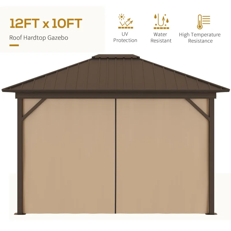 10' x 12' Outdoor Hardtop Gazebo - Brown