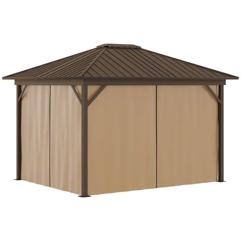 10' x 12' Outdoor Hardtop Gazebo - Brown