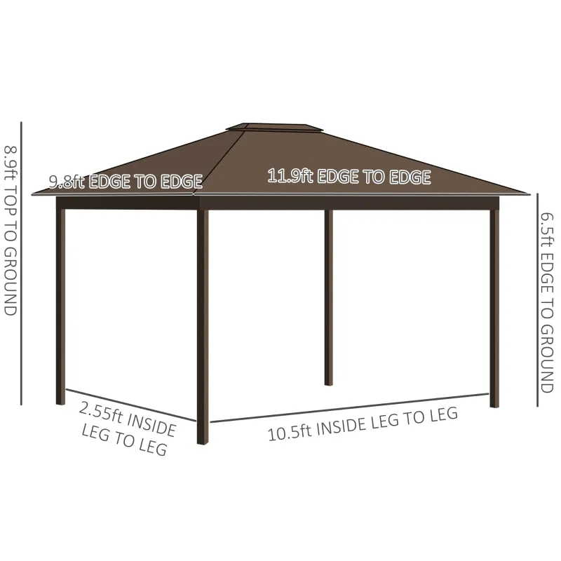 10' x 12' Outdoor Hardtop Gazebo - Dark Gray