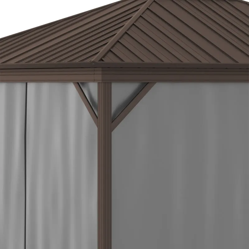 10' x 12' Outdoor Hardtop Gazebo - Dark Gray