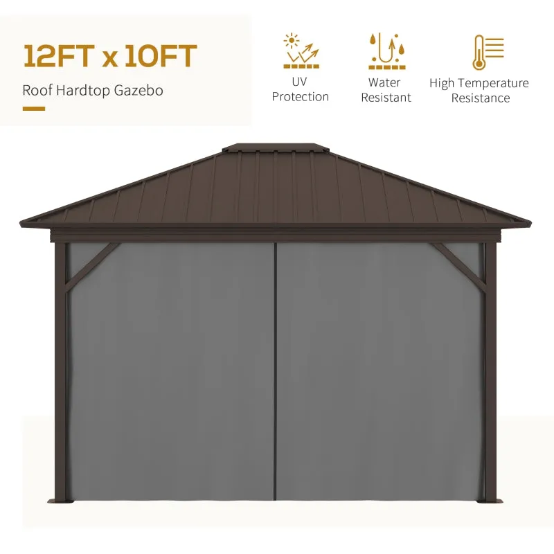 10' x 12' Outdoor Hardtop Gazebo - Dark Gray