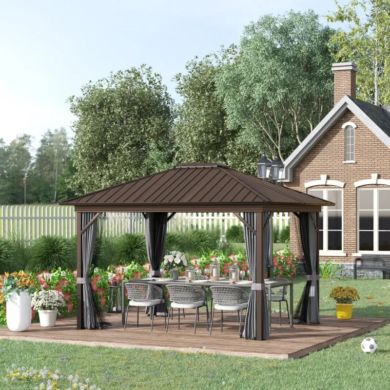 10' x 12' Outdoor Hardtop Gazebo - Dark Gray