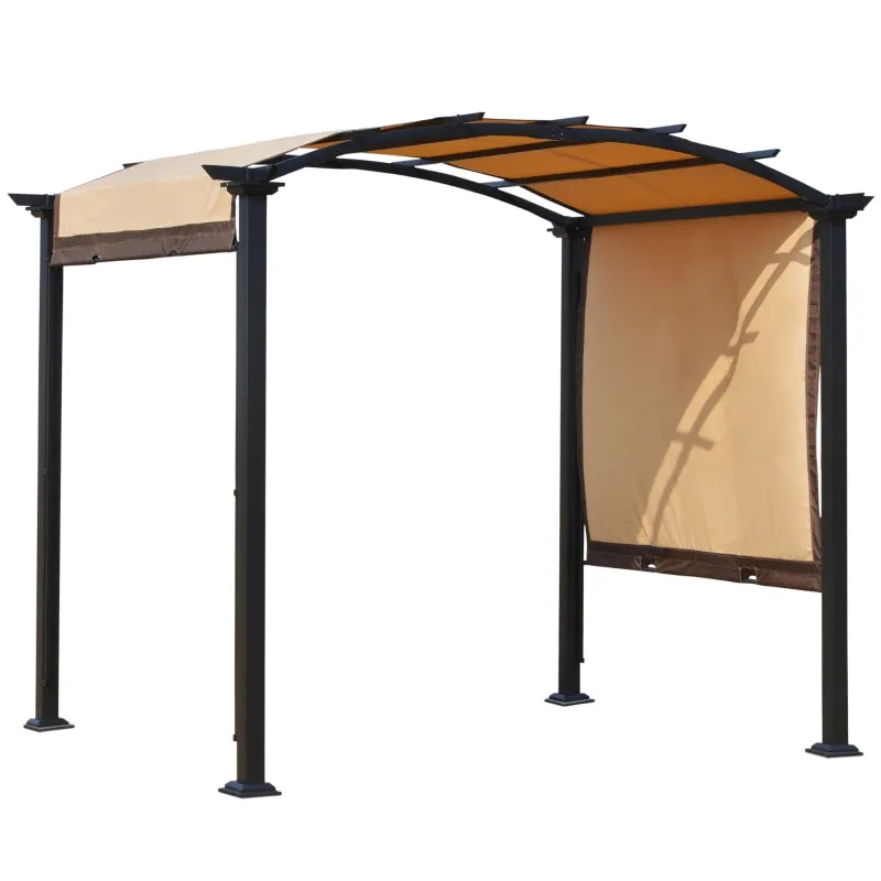 10' x 8' Outdoor Retractable Canopy Pergola - Beige