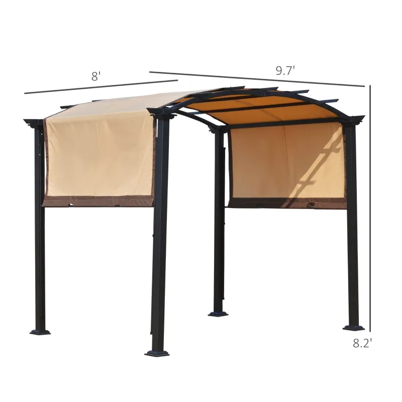 10' x 8' Outdoor Retractable Canopy Pergola - Beige