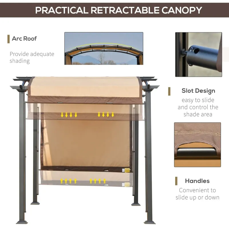 10' x 8' Outdoor Retractable Canopy Pergola - Beige