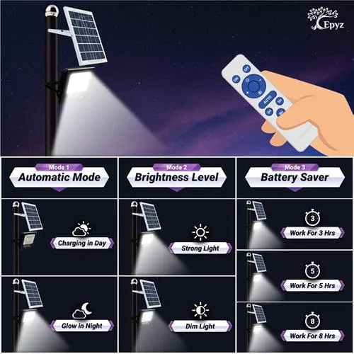 100 Watt Solar Flood Light for Outdoor (White Light)