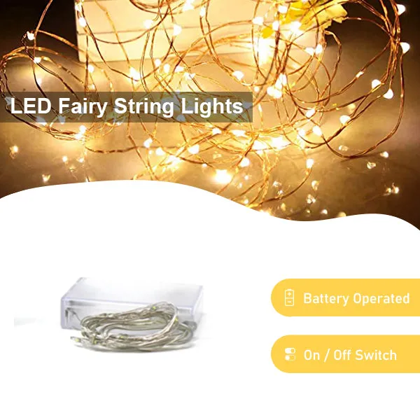 10ft 30 LED Fairy String Microdot Battery Operated Indoor Light - Warm White