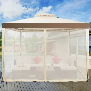 10x10 ft. Canopy Gazebo with Mosquito Netting - Beige