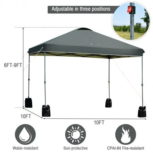 10'x10' Outdoor Commercial Pop up Canopy Tent-Gray