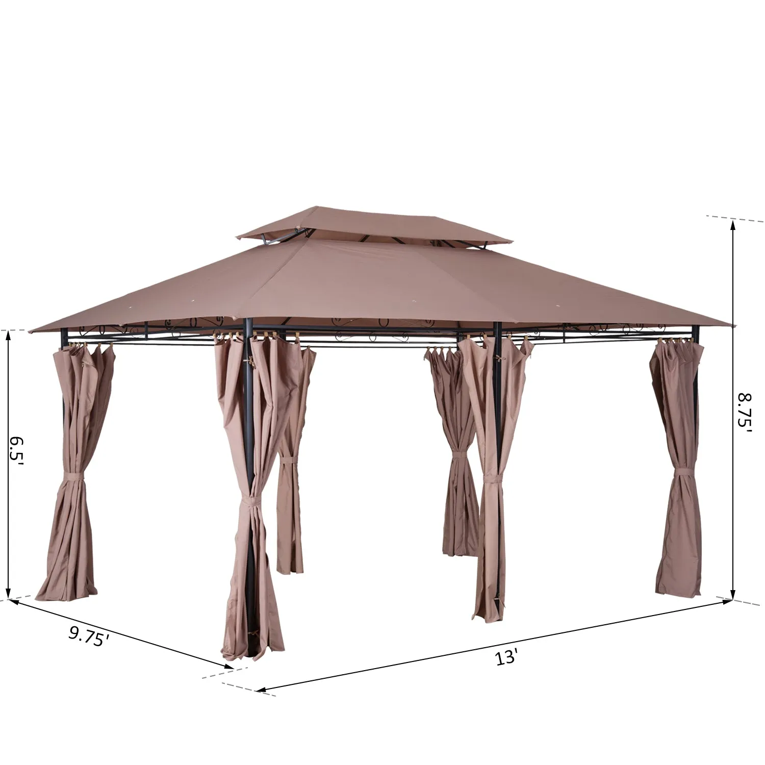 10x13 ft  Gazebo - Khaki