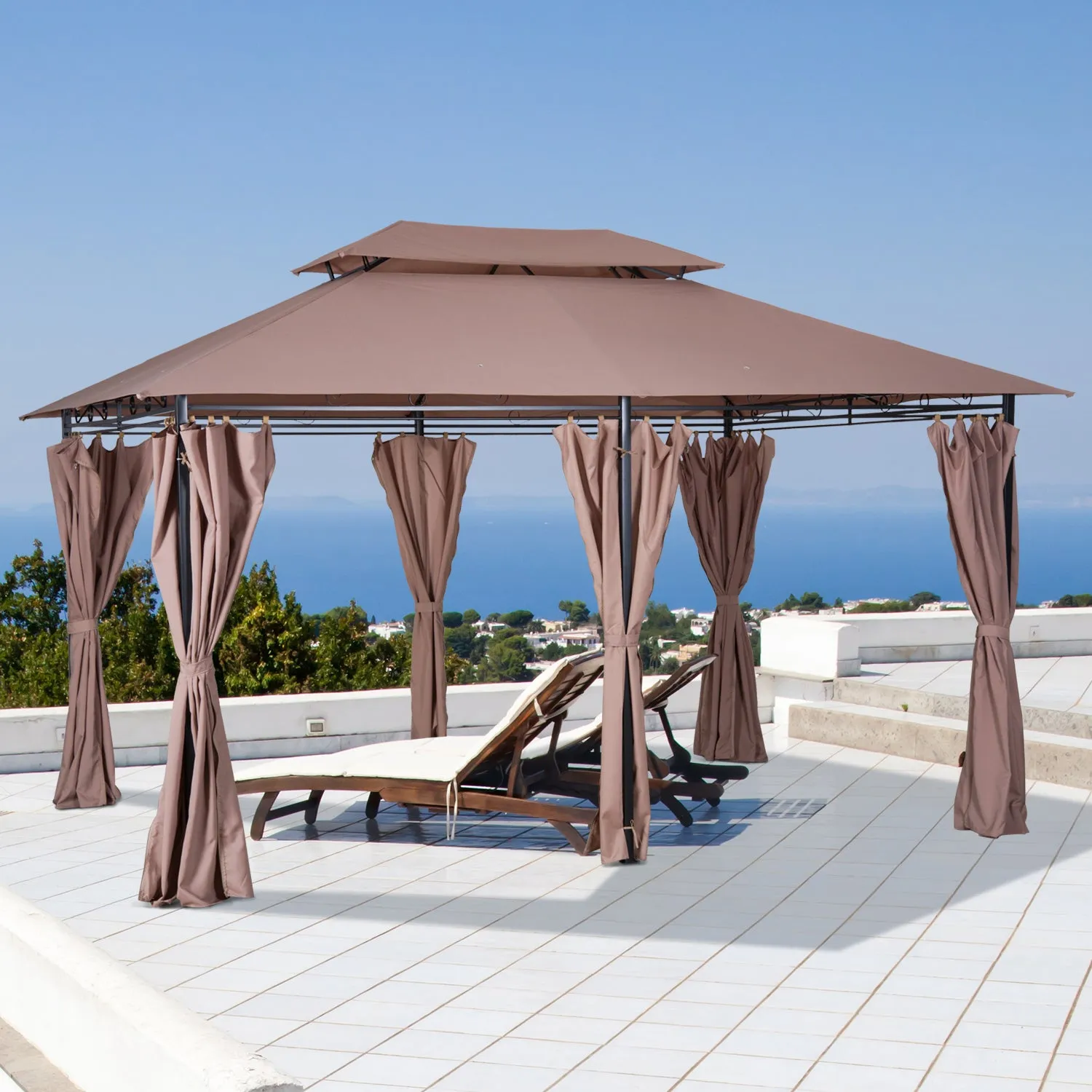 10x13 ft  Gazebo - Khaki