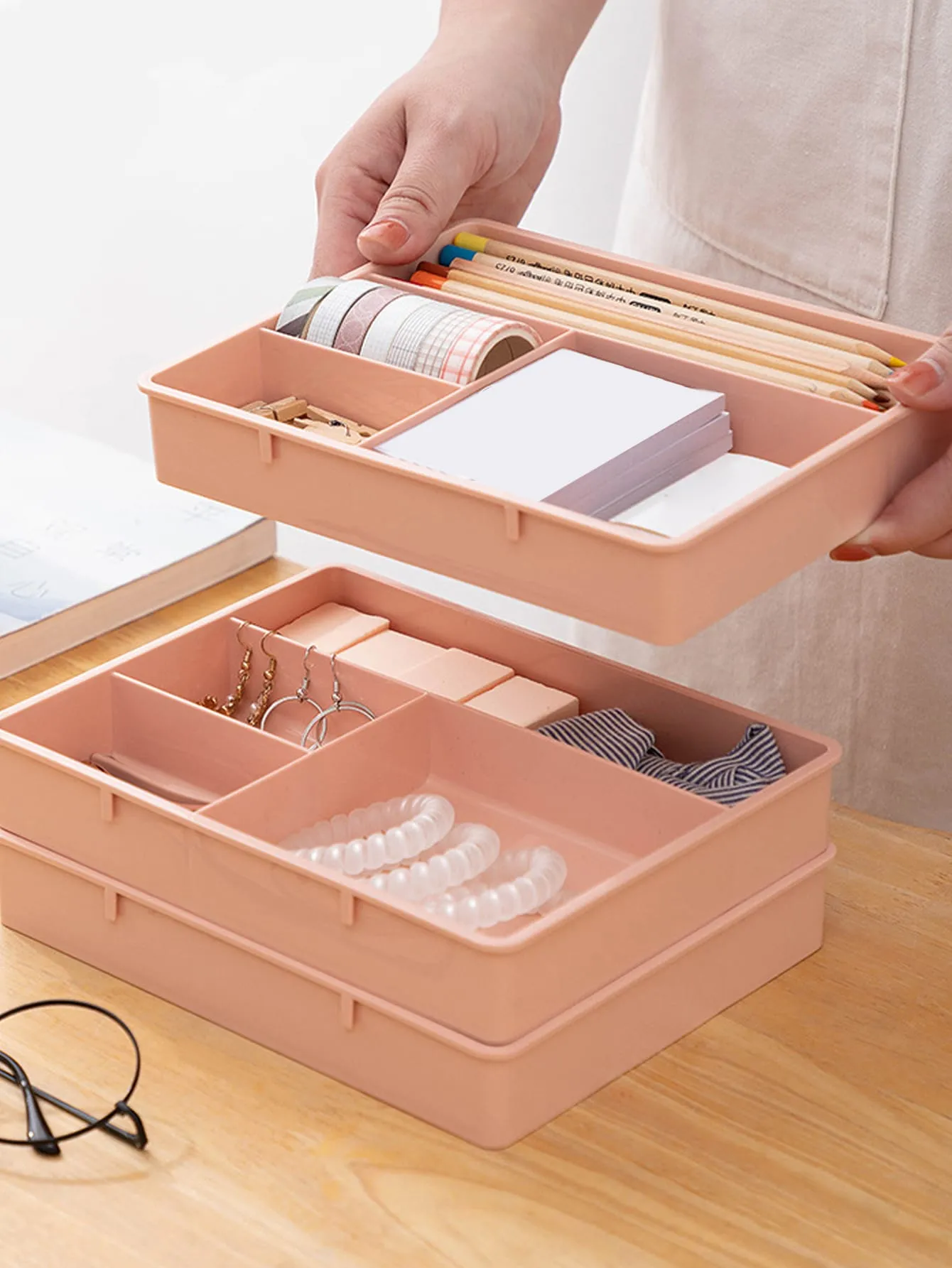 1pc Multi-grid Drawer Storage Box