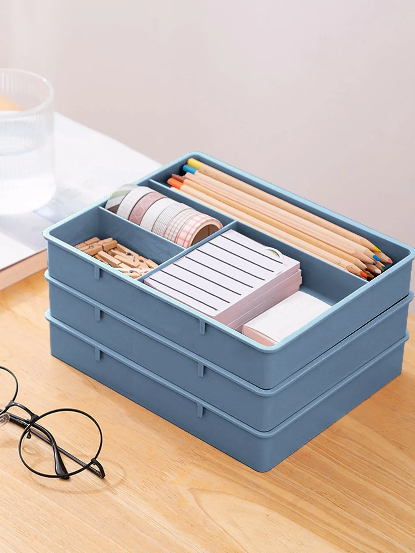 1pc Multi-grid Drawer Storage Box