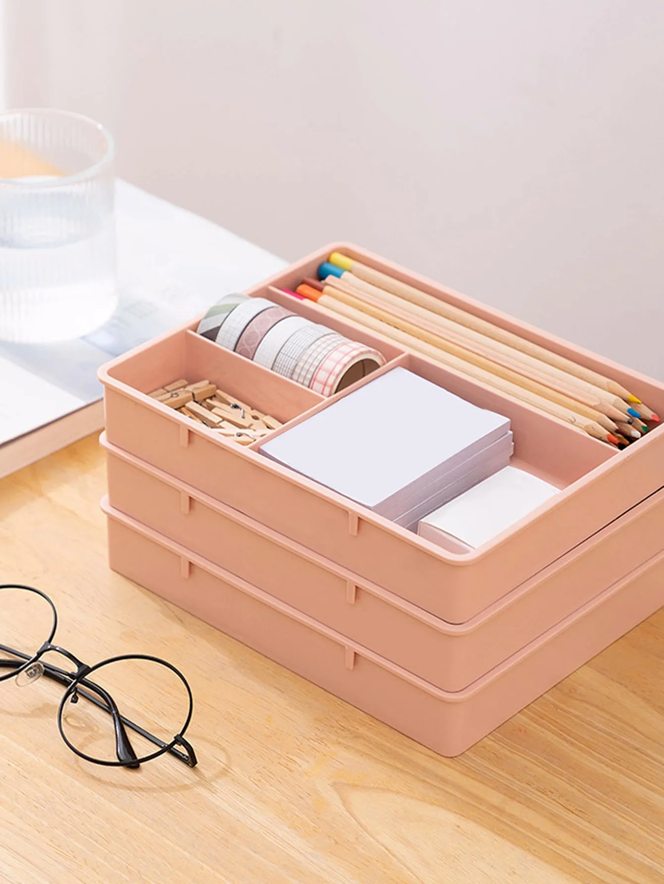 1pc Multi-grid Drawer Storage Box