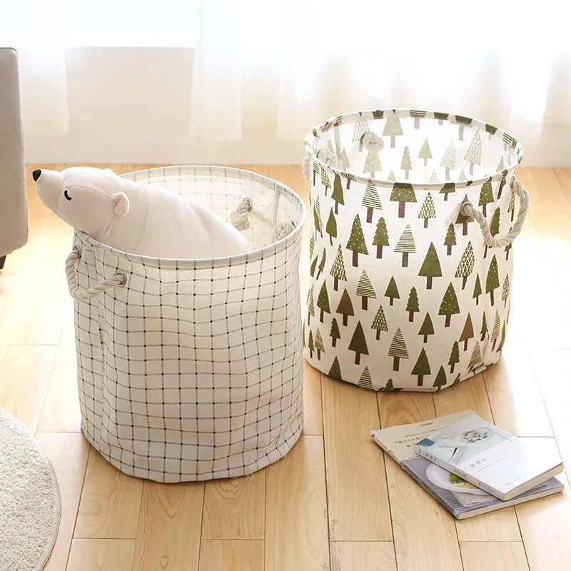 2017 New Zakka Linen Waterproof Laundry Storage Basket Folding Eco-friendly Sundries Clothes Toy Organization Box For Home Decor