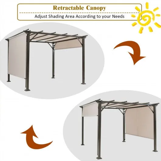 2Pcs Universal Replacement Canopy for Pergola Structure Sun Awning-Beige