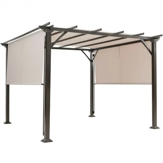 2Pcs Universal Replacement Canopy for Pergola Structure Sun Awning-Beige