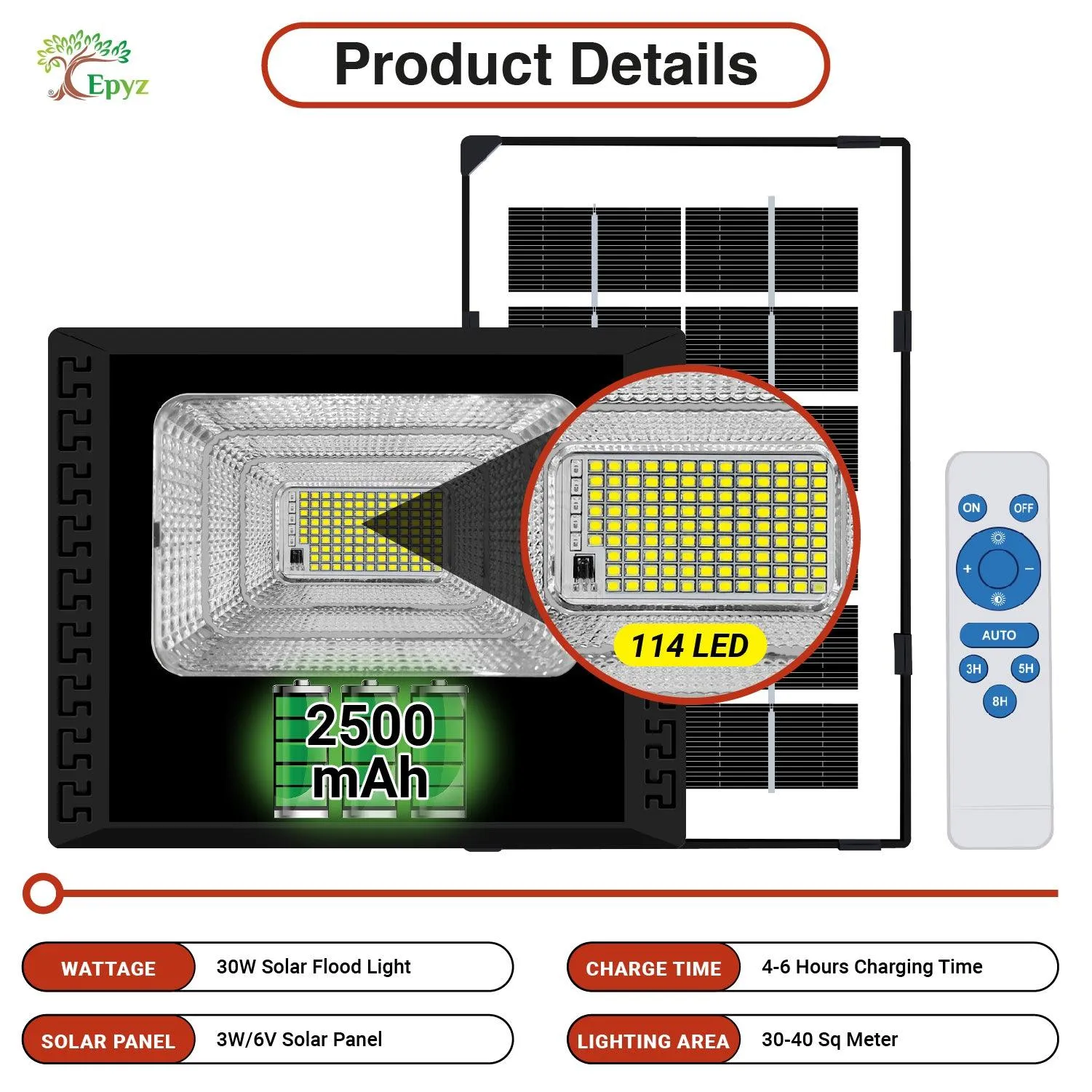 30 Watt Solar Led Flood Light