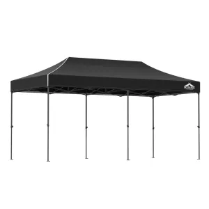 3x6m Pop Up Gazebo Marquee Outdoor Tent Folding Wedding No Wall Black