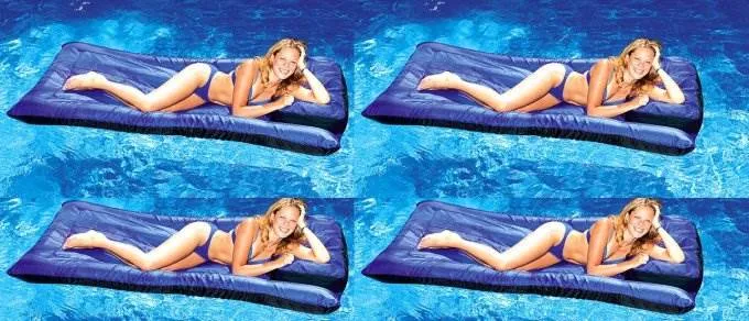 4 Swimline 9057 Swimming Pool Inflatable Fabric Covered Air Mattresses Oversized