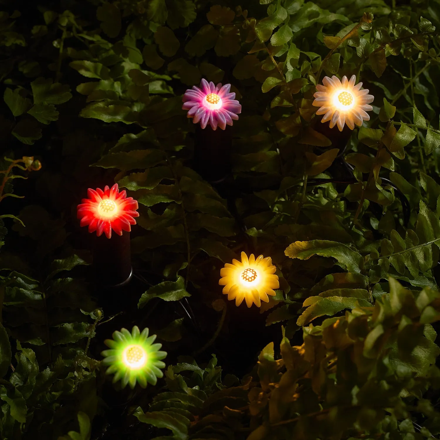 5 Mini Flower Solar Stake Lights