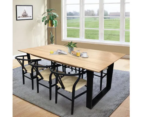 Aconite 9pc 210cm Dining Table Set 8 Wishbone Chair Solid Messmate Timber Wood