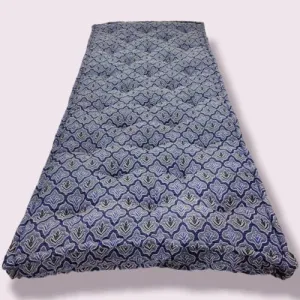 Adim's Soft Cotton Box Quilt Mattress | Mattress Offers a Combination of Comfort, Durability and Style,Making it an Excellent Choice for a restful Night's Sleep.(60X72 X5 Inches) Blue Jacquard Design