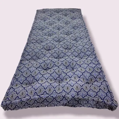 Adims Luxury Soft Cotton Box Quilted Mattress (72X72X5 Inches) - Comfortable, Durable, and Stylish Blue Jacquard Design - Perfect for a Restful Nights Sleep