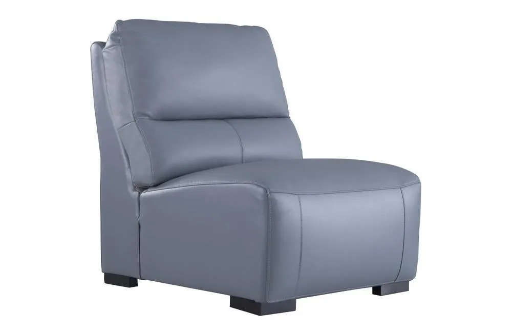 Aldous Aqua Leather Armless Chair