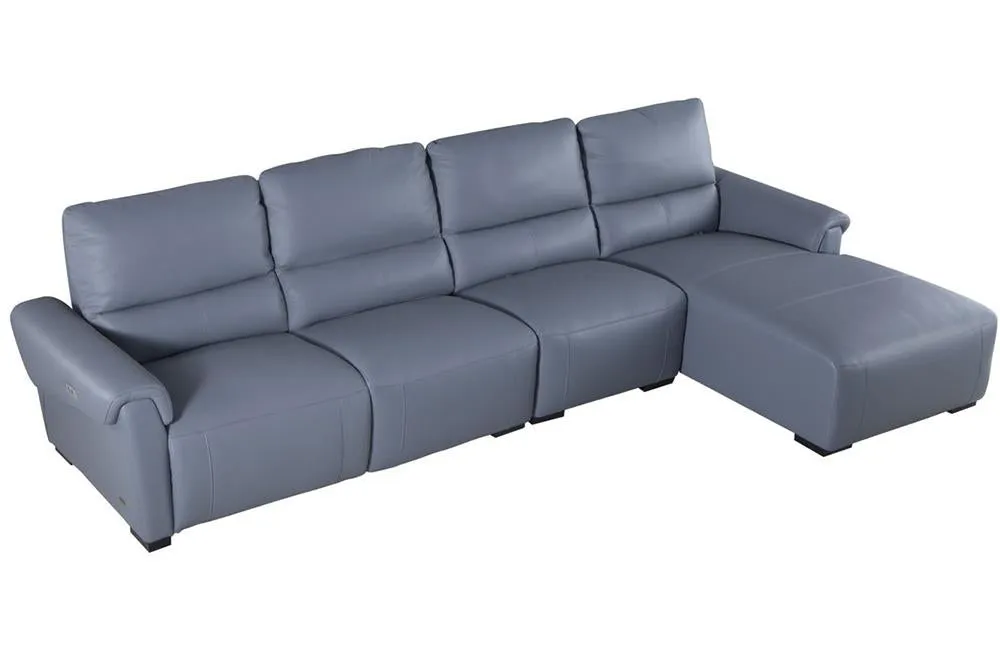 Aldous Aqua Leather Sectional Sofa