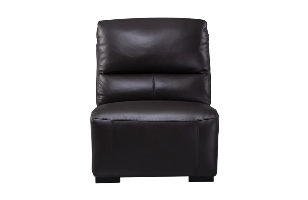 Aldous Brown Leather Armless Chair