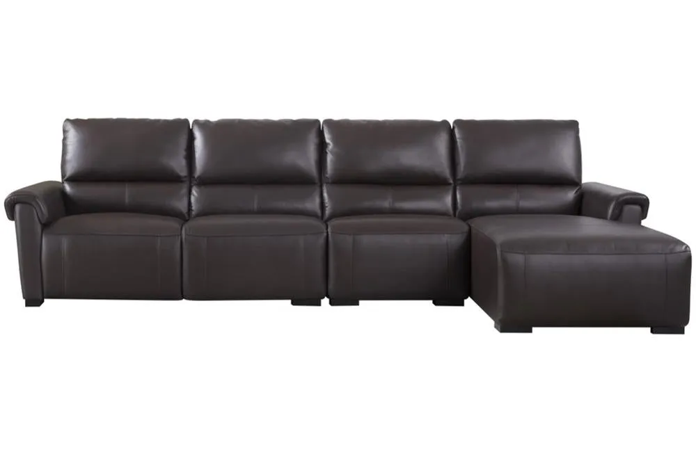 Aldous Brown Leather Sectional Sofa