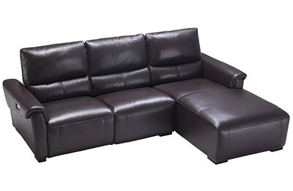 Aldous Brown Leather Sectional Sofa