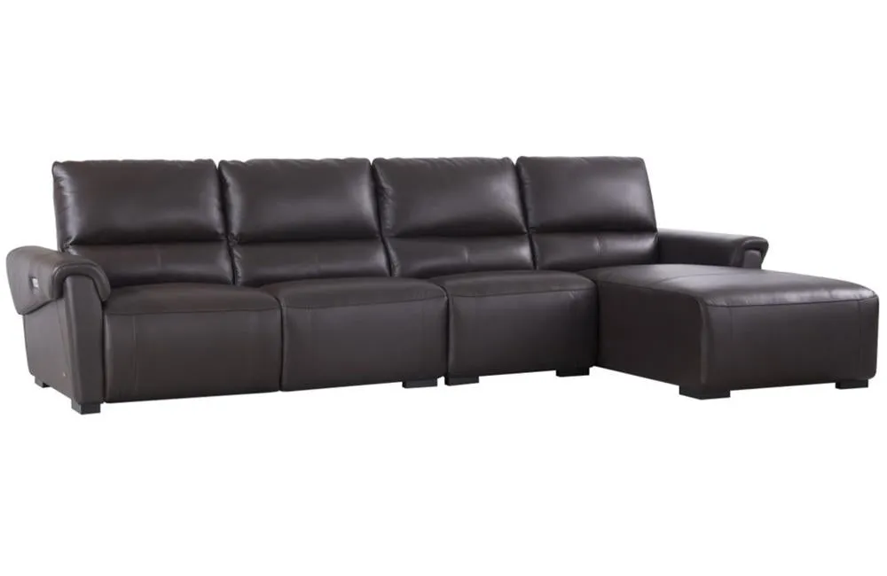 Aldous Brown Leather Sectional Sofa