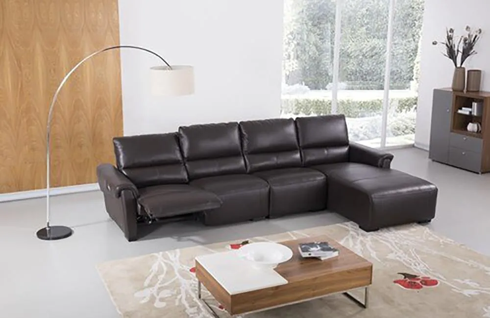 Aldous Brown Leather Sectional Sofa