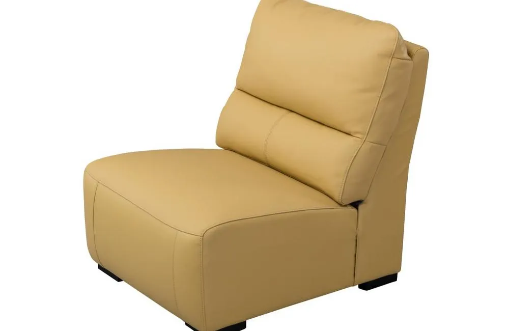 Aldous Mustard Leather Armless Chair