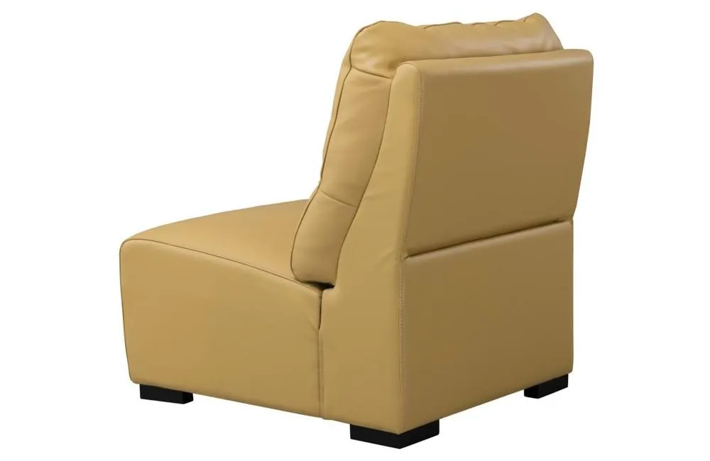 Aldous Mustard Leather Armless Chair