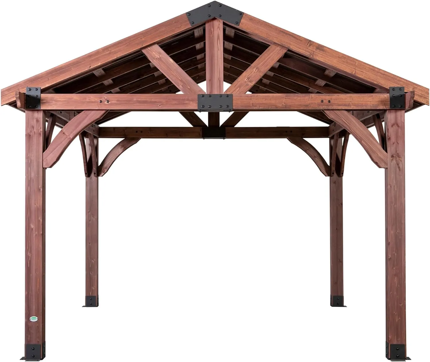 All Cedar Wooden Carport Pavilion Gazebo with Hard Top Steel Roof