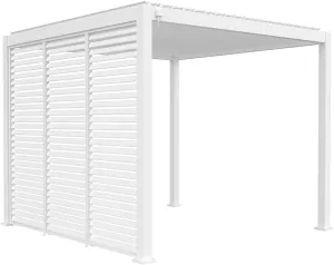 Aluminum Louvered Wall, Side Shade Privacy Screen Panel Suitable for GazeboMate Pergola Gazebo only. Pergola NOT Included. (White)