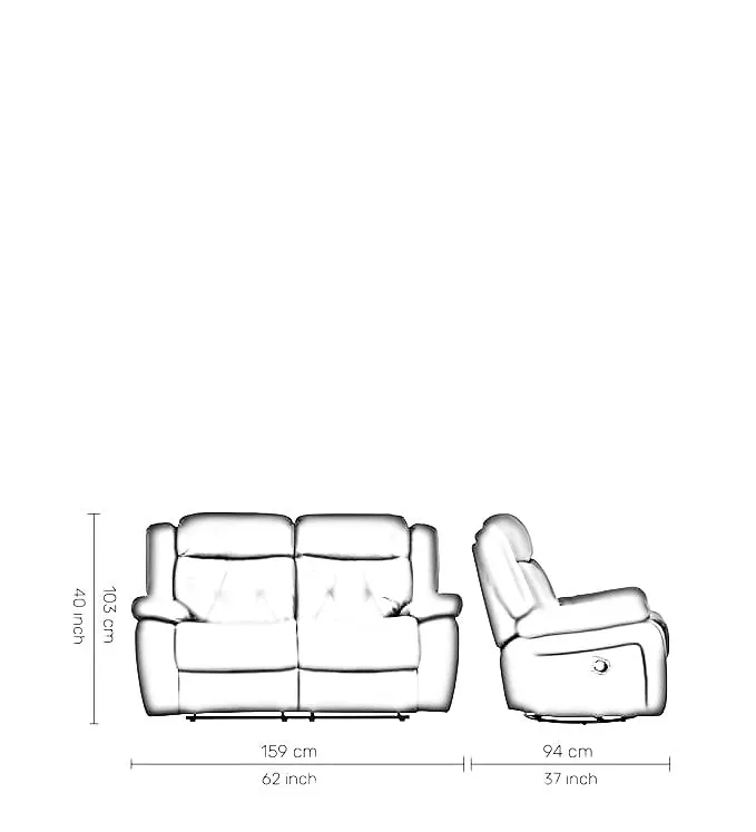 Anaika 2 Seater Leatherette Manual Recliner