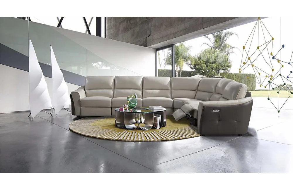 Arley Smoke Leather Sectional Sofa