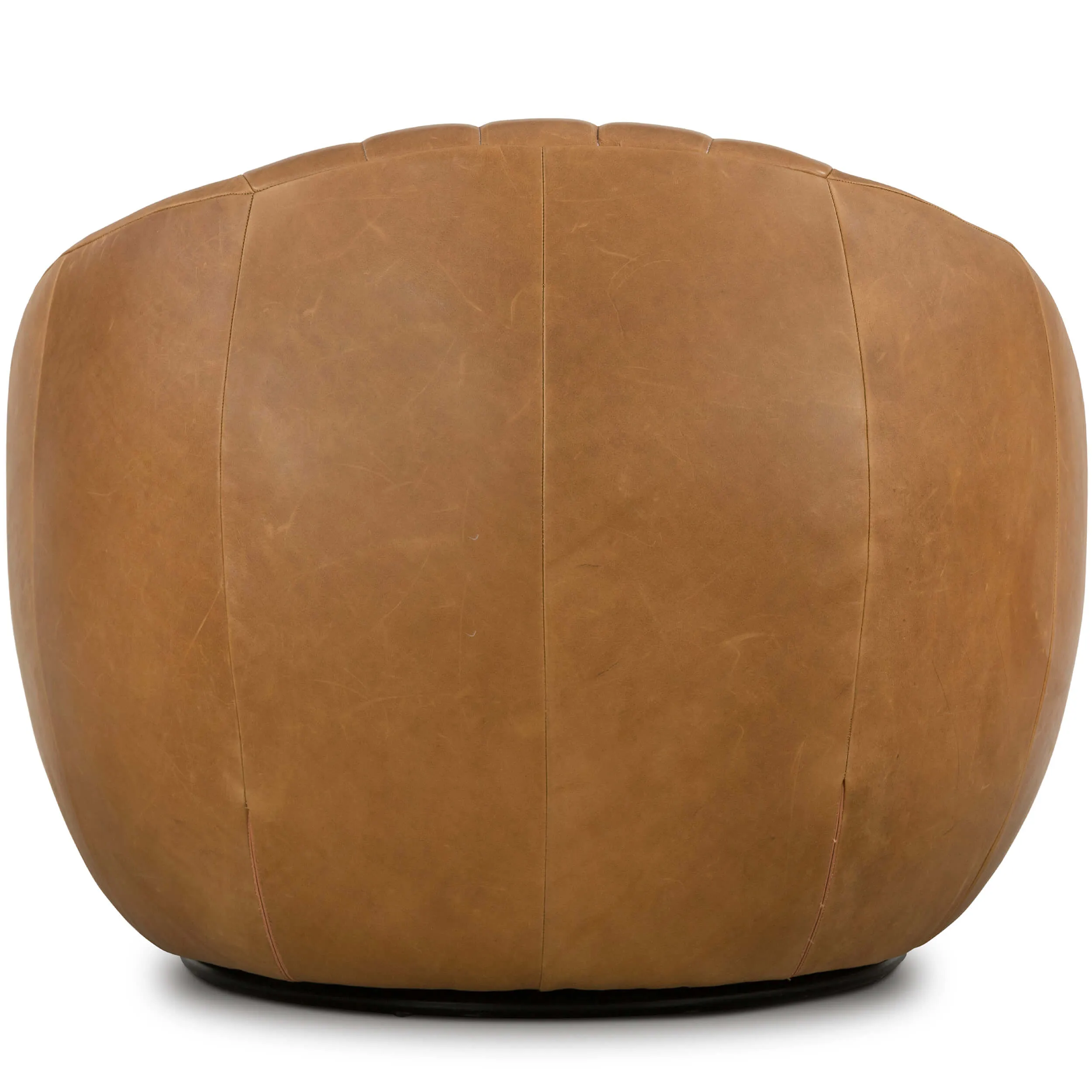 Audie Leather Swivel Chair, Heirloom Sienna