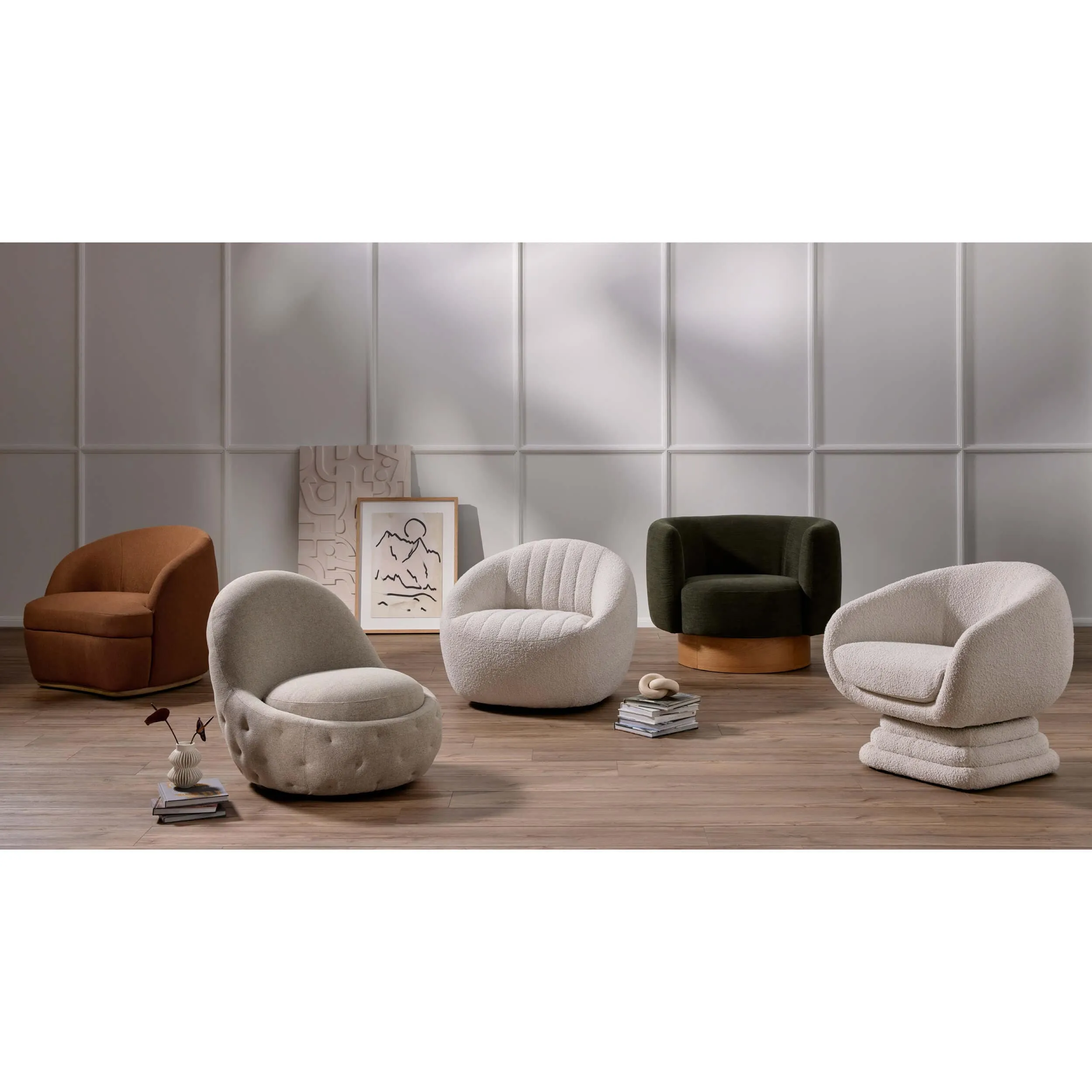 Audie Swivel Chair, Knoll Natural