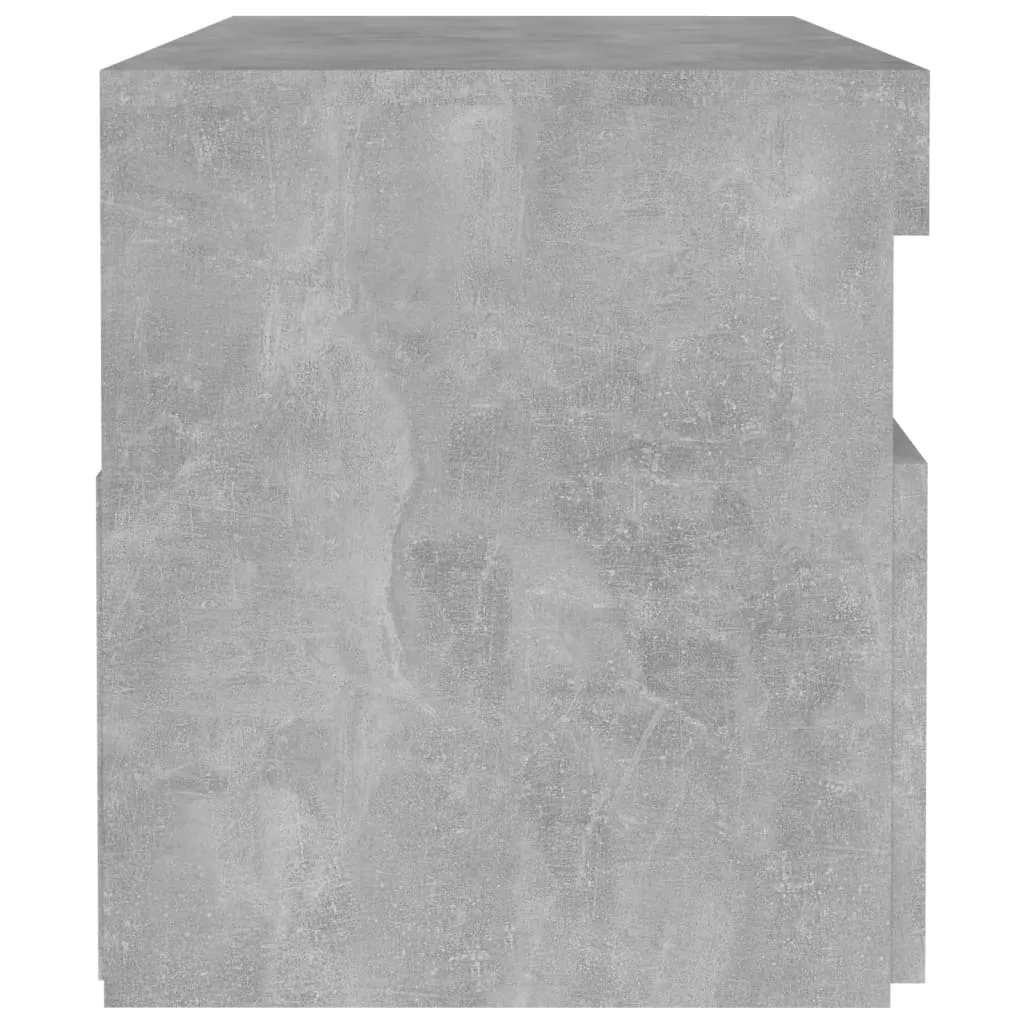 Bedside Cabinet & LED Lights Concrete Grey 60x35x40 cm