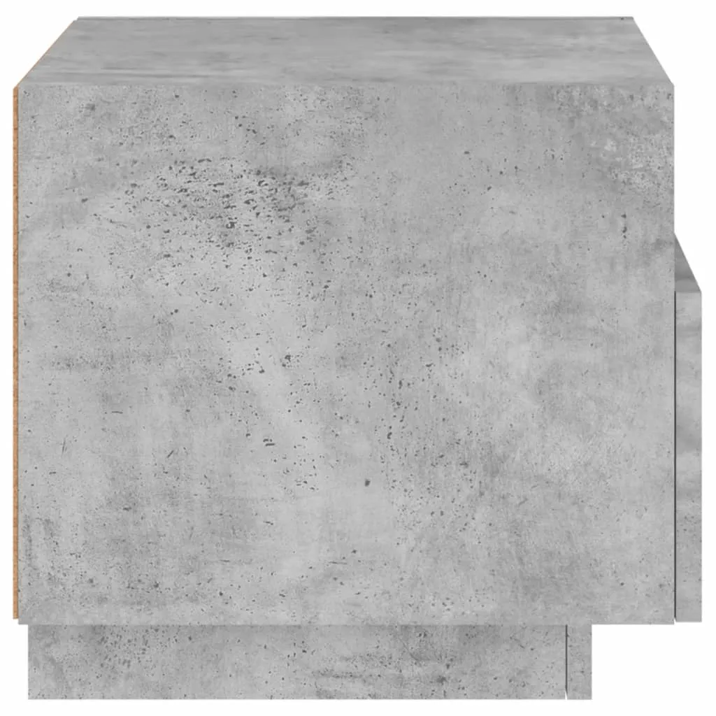 Bedside Cabinet with LED Lights Concrete Grey 40x39x37 cm