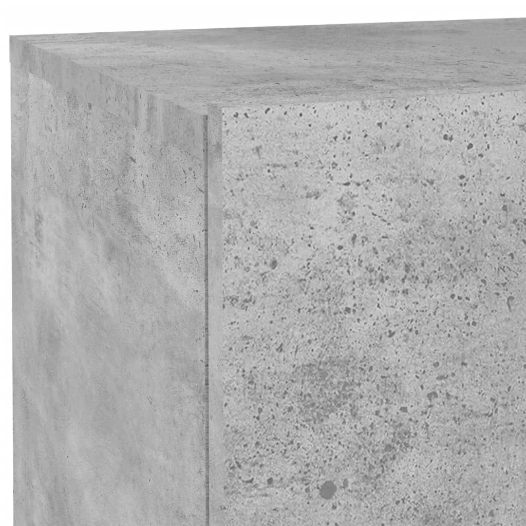 Bedside Cabinet with LED Lights Concrete Grey 70x36x40.5 cm